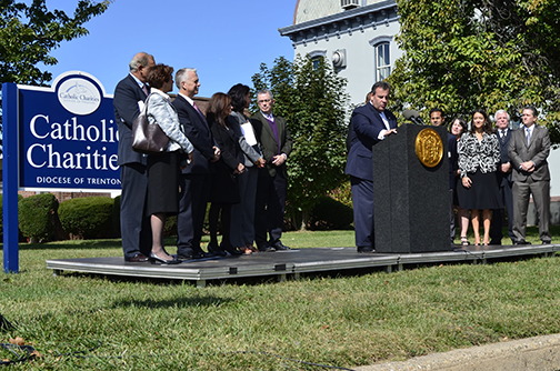 NJ Governor Chris Christie holds press conference at our Partners in Recovery program