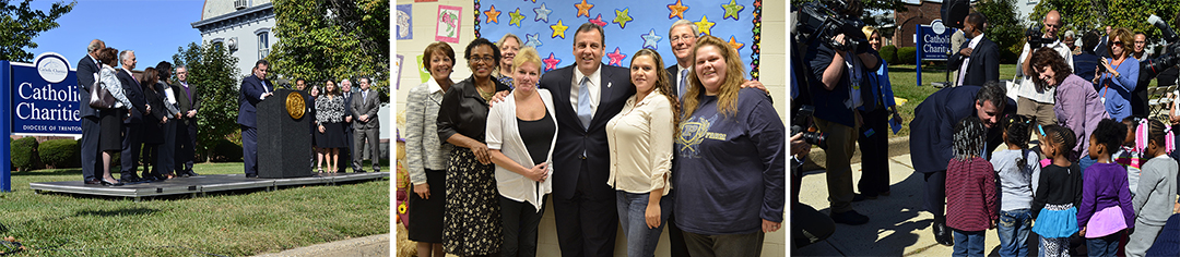 Governor Christie Holds Press Conference at Catholic Charities